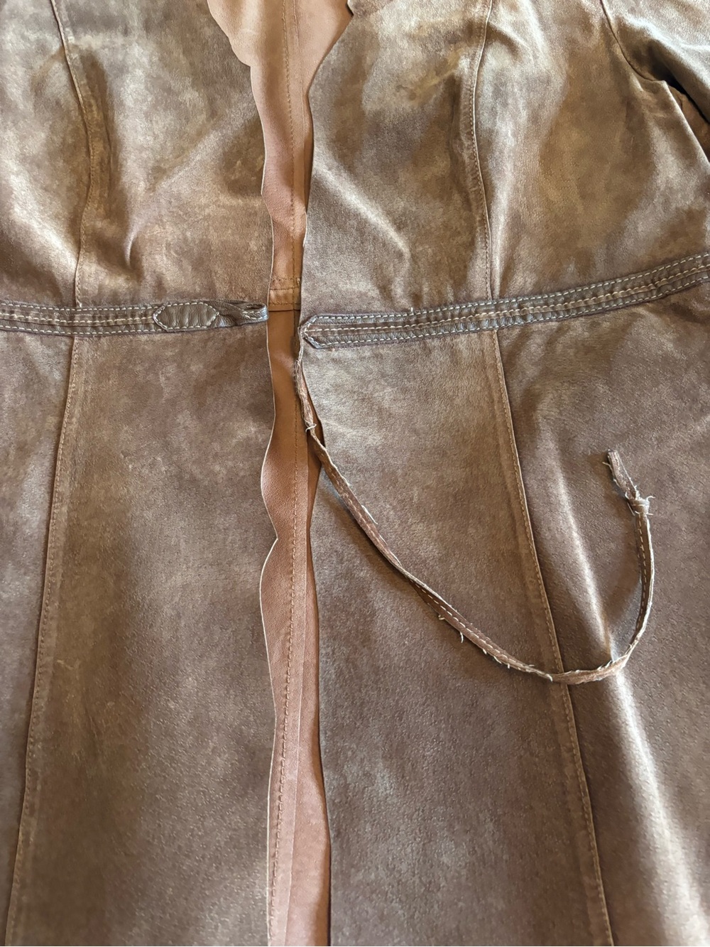Danier Brown Suede Tie-Waist Leather Jacket - Picture 7 of 8